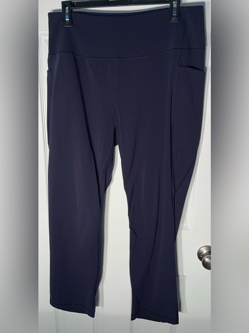 Duluth Trading Co Women's NoGA Air Pants Navy Blue L Large Short Pockets
